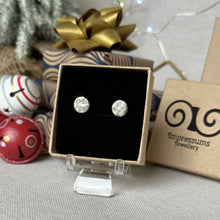 Load image into Gallery viewer, Solid Silver Textured Circle Stud Earrings
