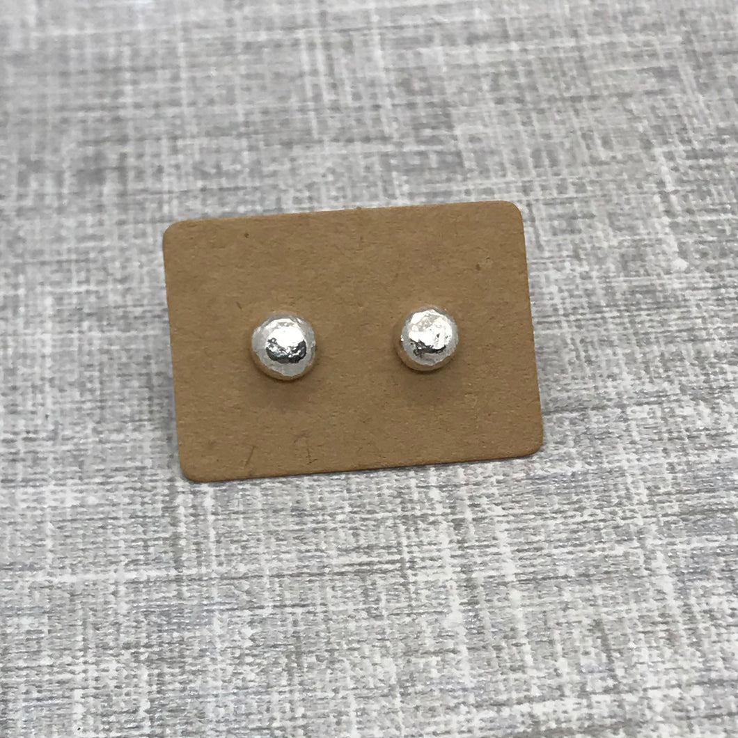 Recycled Sterling Silver “Pebble” Studs