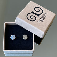 Load image into Gallery viewer, Sweetheart Recycled Silver Pebble Stud Earrings
