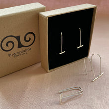 Load image into Gallery viewer, Sterling Silver Bar Threader Earrings, made with Recycled Silver
