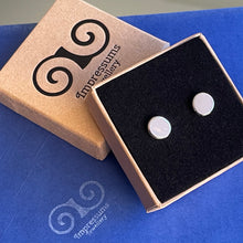 Load image into Gallery viewer, Flattened Recycled Silver Pebble Studs
